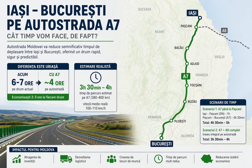 Cât vom face, de fapt, între Iași și București pe autostradă? Analiză realistă pentru A7 Cât vom face, de fapt, între Iași și București pe autostradă? Analiză realistă pentru A7