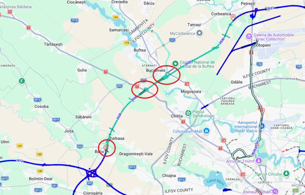 Trei conexiuni importante ale autostrăzii A0 lipsesc din planurile CNAIR pentru lotul dintre DN1 și A1 Trei conexiuni importante ale autostrăzii A0 lipsesc din planurile CNAIR pentru lotul dintre DN1 și A1